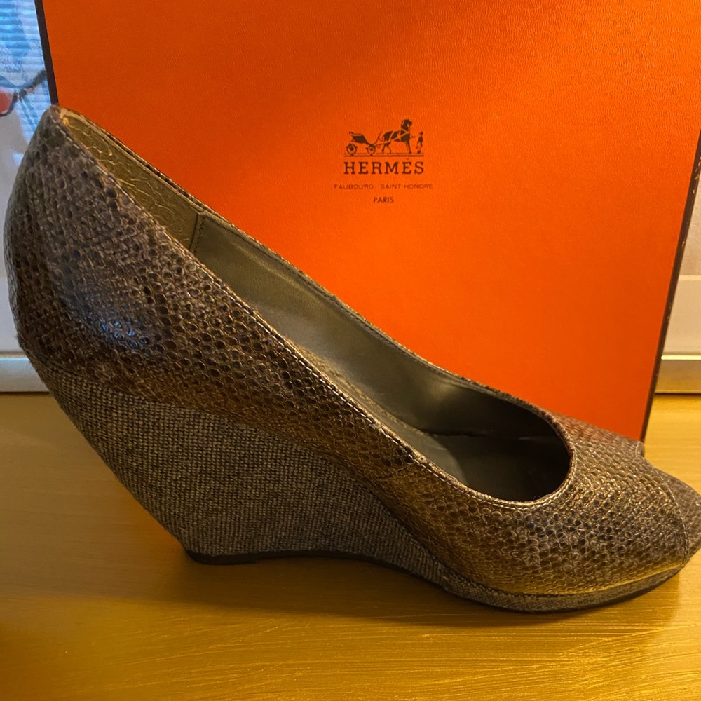 Christin Michaels Tweed Platform Wedges